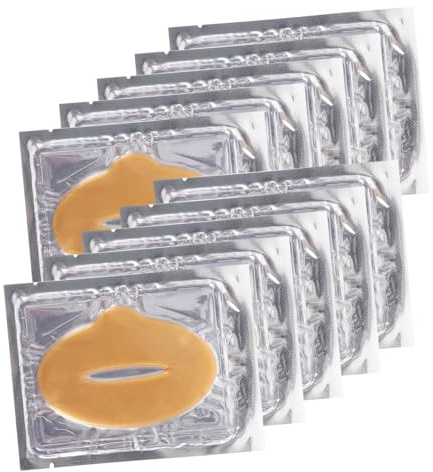 CIYODO 25 Stück Teiliges Kollagen Gold Feuchtigkeitsspendende Lippenmasken gegen Trockenheit und Lippenfältchen Leichtes Tragbares Pflegegel für Zarte Geschmeidige Lippen Geeignet für