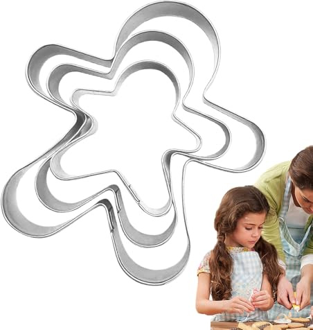 Molde cortador de Navidad, moldes para cortar galletas, moldes de árbol de Navidad con forma de hombre de jengibre