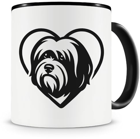 Samunshi® Tasse mit Spruch Herz mit Tibet Terrier Kopf Teetasse für Hunde Fans Kaffeetasse Lustige Tassen zum Geburtstag für Herrchen und Frauchen Dog Mug Kaffee Tee
