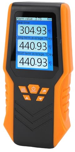 Luocute Radon-Detektor, Tragbares LCD-Display, Echtzeit-Langzeit-Kurzzeit-Durchschnittsüberwachung, mit Wiederaufladbarem, für den Keller der Heimbüro-Schule