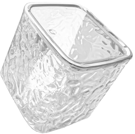 BESPORTBLE Poubelle de Bureau à Pression avec Couvercle Pop-up Motif Ondulations Transparent Poubelle Décorative de Table Capacité Spacieuse pour Cuisine Chambre et Bureau