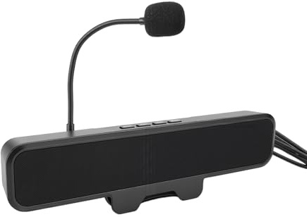 Jectse Haut-Parleur D'ordinateur avec Micro Amovible, Haut-parleurs PC Alimentés par USB avec Contrôle du Volume, Conception à Pince à Ressort pour Moniteur, pour Wins pour pour