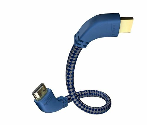 inakustik – 00425015 – Premium High Speed HDMI 2.0b Kabel mit Ethernet | gewinkelte Stecker für platzsparenden Anschluss | 2,0m in Blau/Silber | 2160p - 4K@50/60Hz - ARC - HDR-Support - HD Audio