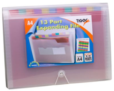 Rainbow A4 13 Pocket Expanding File Folders Multicoloured Pockets