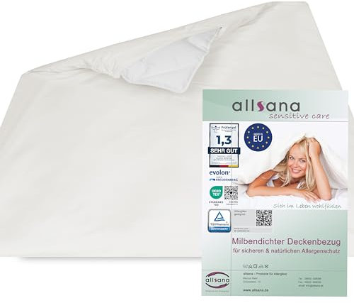 Allsana Allergiker Deckenbezug 200x200 cm | Allergie Bettwäsche | Anti Milben Encasing | Milbenschutz für Hausstauballergiker | allergendichter Zwischenbezug für die Bettdecke | TÜV geprüft