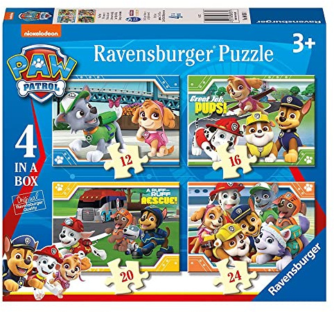 PAW PATROL 4 in 1 Kinder Puzzle Box | Motiv Freunde | Ravensburger