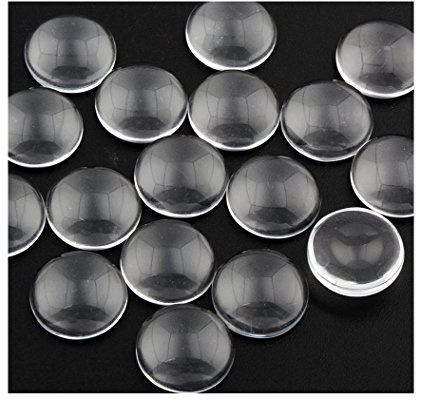 Perlin Klar Glas Cabochon 20mm 50stk Rund Transparent Dekoration Schmuckherstellung Glaskuppel Cabochons DIY-Schmuck R181 x2