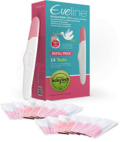 Eveline Digital Ovulation Test - Refill Pack for Easy at Home Ovulation Predictor Kit, 14 Ovulation Test Strips (No Smart Scanner), Digital Results Powered by Eveline App with Predictor Kit
