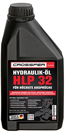 CROSSFER Huile hydraulique HLP32 - 1 l - Pour presses hydrauliques, fendeur de bois, cric, fluide hydraulique - Viscosité 32