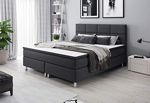 Inter Handels Boxspringbett Rotterdam 180x200 Webstoff Anthrazit