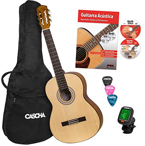 Student Series Classical Guitar 4/4 Set (incl. Spanish Method, padded bag. 3 picks. Tuner)