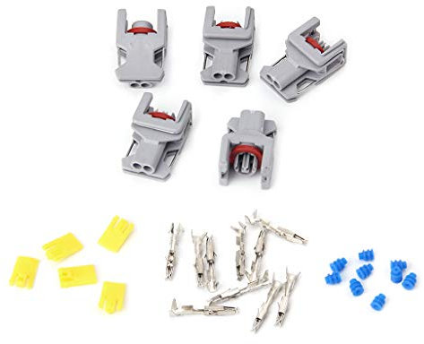 Ocobudbxw 5 Juegos de Conector Impermeable de 2 Pines para Delphi 10811963 inyector de Combustible diésel Enchufe de riel de Combustible