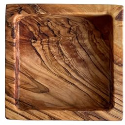 Egedeneve Service à goûter en bois d'olivier - Bol simple - Assiettes faites à la main - Service de table en bois (simple)