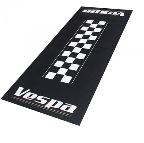 Biketek Tapis environnemental Garage Mat Noir Blanc Compatible avec Scooter Piaggio Vespa