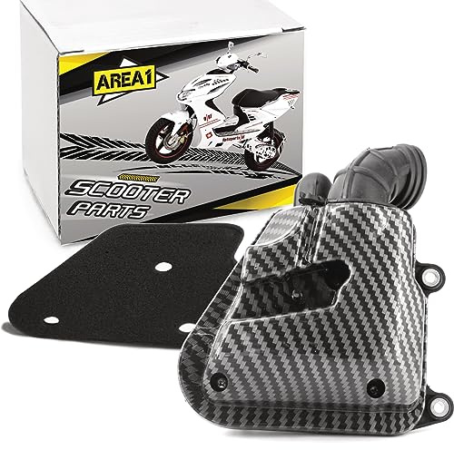 Area1 Ersatz Luftfilterkasten Carbon-Look für 50ccm 2Takt Motorroller von ATU Explorer AGM Nova Motors GT Union Longija Mawi RS Ultima Ride Sprint Tauris Benero Forstinger Jack-Fox JM Motor (1E40QMB)