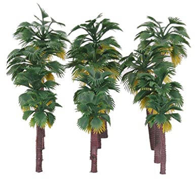 Belicate 12 Stück Modell Palme Landschaft Modellbaum Gemischte Modellbäume für Modellbahn Eisenbahn Architektur Diorama DIY Landschaft Stilvoll und Beliebt