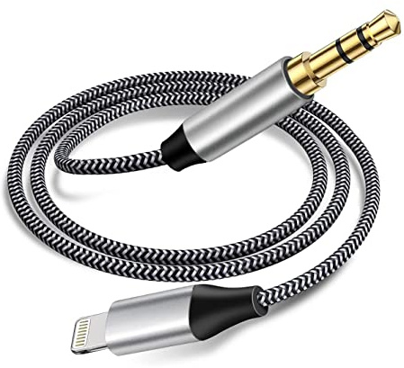 AUX-Kabel für iPhone, Lightning auf 3,5 mm Audio Kabel für iPhone 13 12 11 XS XR X 8 7 6 iPod zu Auto/Home Stereo/Kopfhörer/Lautsprecher, Apple MFi-zertifizierter Kopfhöreranschluss-Adapter