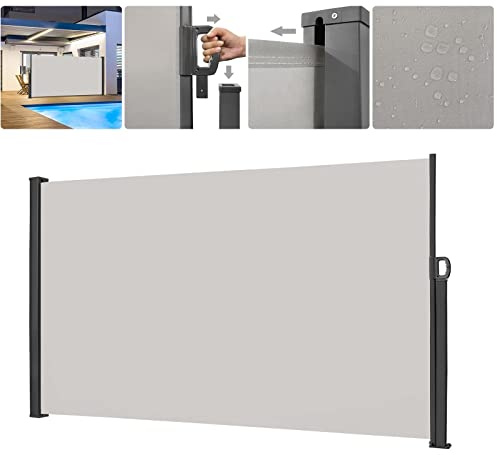 LZQ Tenda da sole laterale estensibile per balcone, protezione solare, protezione della privacy, tenda da sole, impermeabile, protezione dal vento, tenda laterale in poliestere per giardino, terrazza