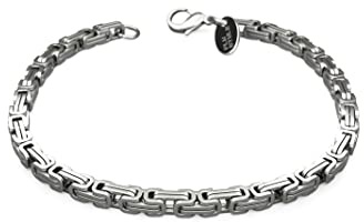 Fly Style Byzantiner Königskette Armband Herren - Königsarmband Edelstahl silber poliert