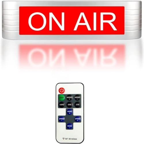 ON AIR Light UP Sign Recording Warning Sign for Studio| Radio Station|Office or home Decor |Door|Youtube|Bar Pub,Different Lighting Modes Wireless Using With Remote Control (On Air)