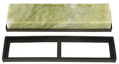 Piedra de Afilar Fina de Grano 10000 con Base de Drenaje, Juego de Afiladores de Cuchillos, Piedra de Afilar Cuchillos Esmeralda, 200 X 50 X 25 Mm, Color Verde