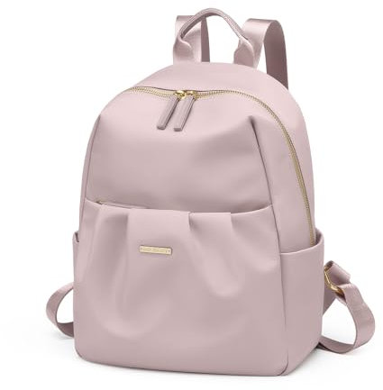 GOLF QUALITY Kleiner Rucksack Damen Klein Cityrucksack Leichtgewicht 2 in 1 Tagesrucksack Mini Backpack Women Elegant Casual Daypack für Reise Freizeit Einkauf Arbeit Grau Rosa
