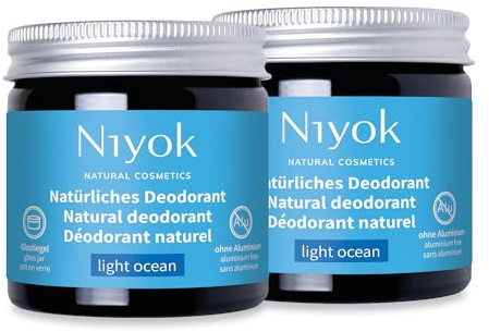 Niyok 2-in-1 Deocreme Light Ocean 2 x 40 ml | Natürliches Deodorant mit Shea Butter und Kokosöl für 24h Schutz vor Geruch und Schweiß