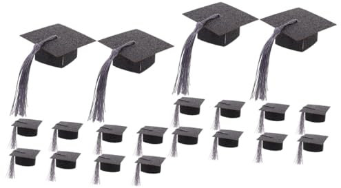 Vaguelly 20pezzi Coperchio Per Bicchieri Da Vino Mini Cappello Di Laurea Per Decorazioni Festive e Regali Di Laurea Design e Divertente