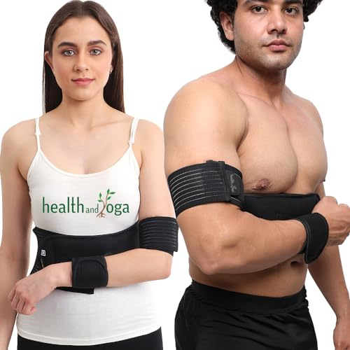 HealthAndYoga™ GuardNHeal Arm Sling Shoulder Immobilizer for Women and Men – Rotator Cuff Support Brace and Shoulder Sling - Left or Right - Adjustable for Customized Fit - Skin Friendly (Black, Large 34- 46)