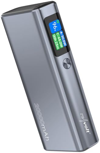 revolt Ladegerät: Powerbank, 20.000 mAh, 130 W, OLED-Farbdisplay, PD 100 W, USB-A 30 W (Powerbank für Laptop, mit Display, Mini)