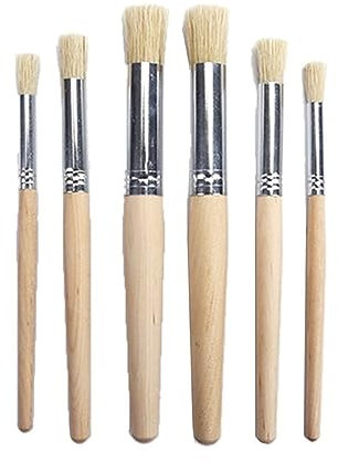 MOKLYF 6 Teile/Satz Aquarell Malerei Schablone Pinsel Verschiedene Größe Holzgriff Professionelle Künstlerbedarf(