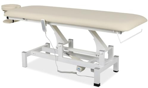 HABYS Massageliege Elektrisch mit 1-Zonen, 182x68cm, Hellbeige, Fortis 1 | Kosmetikliege Elektrisch bis zu 200 kg, Massagebank für Therapieliege mit Fernbedienung