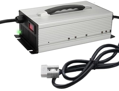 WLEJSL Chargeur Batterie Intelligent 12 V/24 V/48 V/60 V 2500 W pour Chariot Élévateur Électrique avec Prise Anderson 50 A et Écran LCD pour Batterie Plomb Acide,60v25a