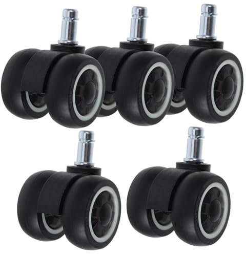NUOBESTY 5pcs Office Chair Swivel Casters Silent Castors Tpr Caster Wheels for Office Chairs