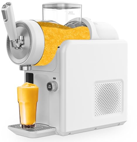 Machine à granité avec 5 programmes (1,8 l) - Glace molle milkshakes glacés - Temps de préparation de 30 minutes - Pas de glace nécessaire - Récipient lavable au lave-vaisselle (blanc crème, moyen)