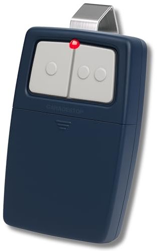 Universal Garage Door Opener Remote – Replacement for LiftMaster, Chamberlain, Genie, Craftsman, Linear – Works with 375LM, 375UT, KLIK1U – Learn Button & DIP Switch – Operates 2 Doors/Gates, Blue