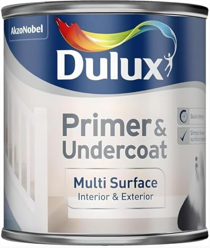 UHR Dulux Primer & Undercoat Multi Surface Paint, Quick Drying, High-Performance Base Coat for Interior & Exterior Use, Easy Surface Preparation, Excellent Adhesion & Smooth Finish, 250ml