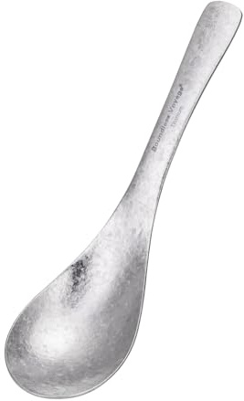 iBasingo Cuchara de titanio para exteriores, ligera, reutilizable, cuchara para sopa/arroz, cubiertos de titanio, ideal para mochileros, senderismo, viajes, cocina Ti1067T (plata cristalina)