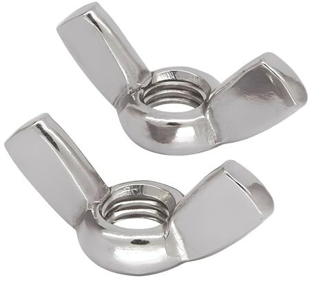 ZEVONDA 5 Stück Flügelmutter M12 - Hochwertige Schmetterlingsmutter Edelstahl Flügelmutter Handfestiger Wing Nut Hand Schraub Flügelmuttern ideal für Möbel Geräte DIY Industrieanwendungen
