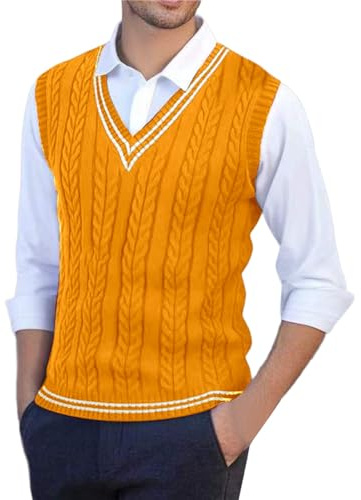 Gilet Homme Hiver Chaud Pull Homme Col V en Laine Mélangée Sans Manches Tricoté Slim Streetwear Confortable Classique Gilet pour Hommes Chemise Tricoté Débardeurs Automne Hiver Pour la vie quotidienne