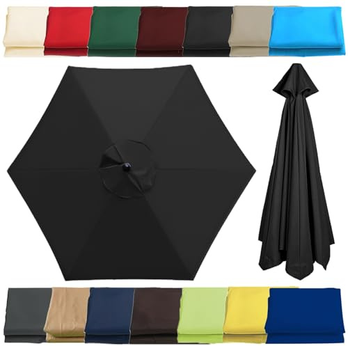 Gartenschirm-Ersatzdach, wasserdicht, quadratisch, für Terrassenschirme, 1,8 m, 3 m, passend für Standard-Schirme mit 1,8 m, 2,8 m, 2,8 m, 2,8 m, 6 / 8 Rippen, UV-beständiger Outdoor-Schatten