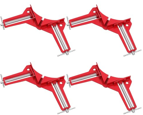MAGICLULU Morsetto ad Angolo Retto 90 Gradi in Lega di Alluminio Set 4 Pezzi Supporto per Vetro e Legno Morsetto Angolare Fisso per Acquari Incorniciatura e Saldatura Fai da Te