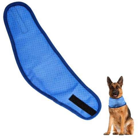 Kühlhalsband für Hunde, Kühlendes Hundehalsband, Hundehalsband Kühlend, Atmungsaktiv Wärmeableitung Bandana Hund, Geeignet für Kühlhunde im Sommer (Blau, L)