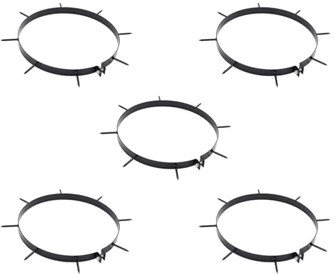 Solivagant Rasen-Aerator-Klemme mit Spikes 5 pcs Schwarz Ø 320 mm Eisen, Gartenpflege,Gartenwerkzeuge,Rasenwalzen, 2.95 kg-42032340