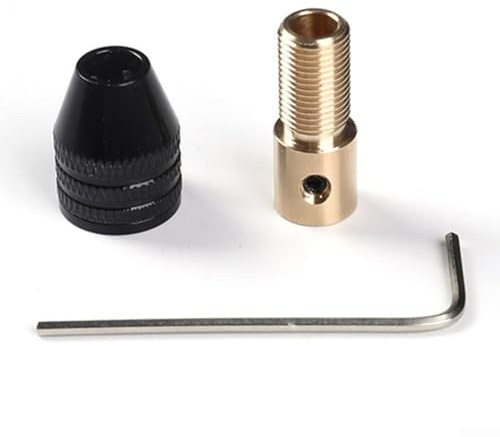 Zeroupshop Set di mandrini per mini trapano da 0,3-3,4 mm, con chiave, morsetto in alluminio e ottone, per albero motore elettrico e utensili di foratura fai da te (3 mm)