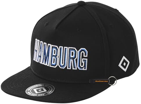 Hamburger SV HSV Snapback Cap Torge, Offizieller Fanartikel, Schwarz mit gesticktem Hamburg-Schriftzug, 100% Baumwolle (Schwarz - Torge)