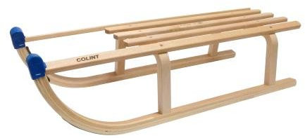 Schlitten Rodel Schlitten Holz DAVOS 90 cm Buchenholz Schnee