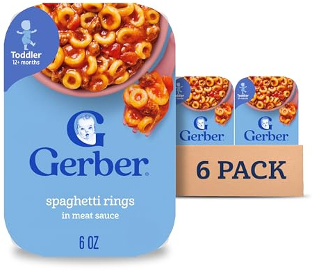Gerber Toddler Spaghetti Rings in Meat Sauce, 6 Oz, 6 Pack