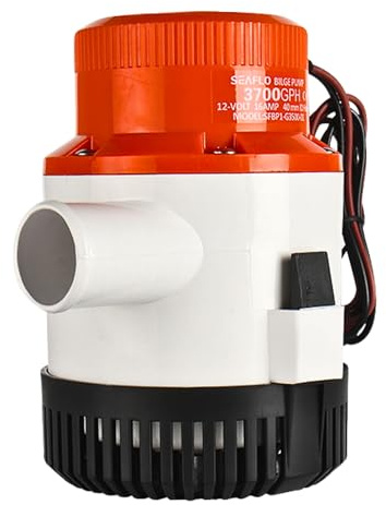SEAFLO 01 Series 3700 GPH Bilge Pump – 12V, 1-1/2 Outlet, Marine Submersible Pump with Anti-Airlock Protection, CE & Rohs Certified, 4-Year Warranty | Reliable for Boats and Marine Applications