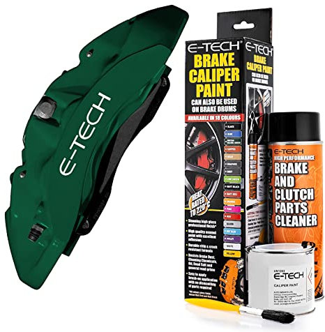 E-TECH British Racing Green Brake Caliper/Drum Paint - EBCP-BRG - Complete Kit Inc Paint/Cleaner & Brush